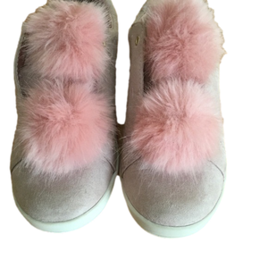 Sam Edelman girls Leya pink Pom Pom shoes size girls 5 slip on suede shoes
